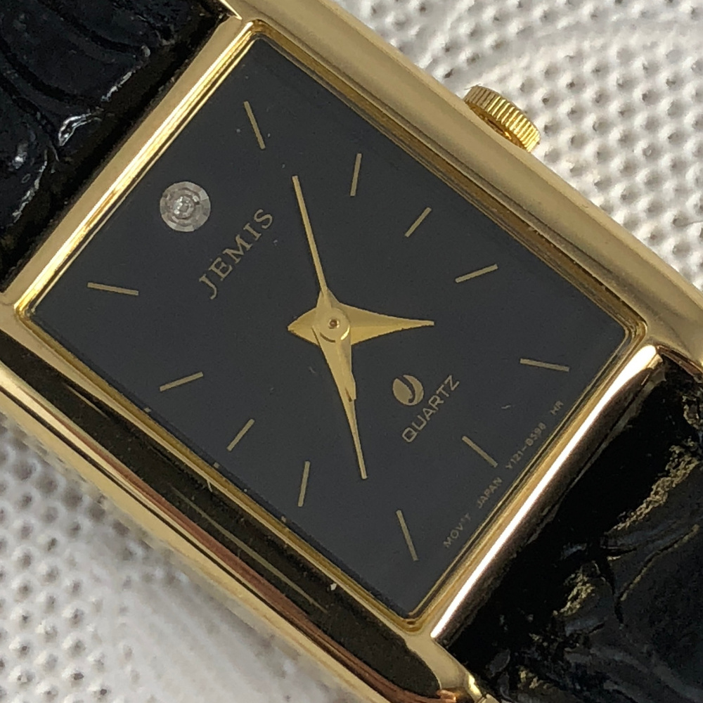Vintage Jemis Ladies Diamond Accent GoldTone Watch